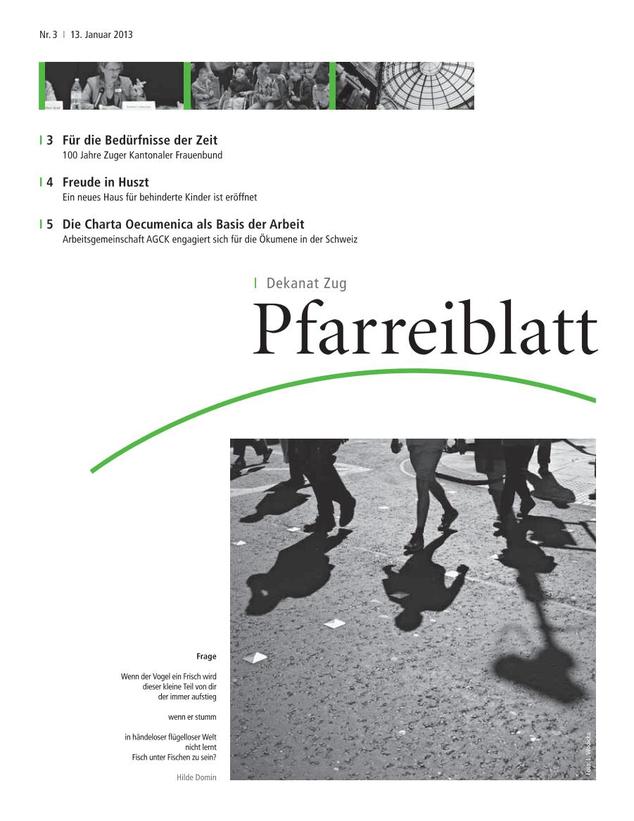 Cover Pfarreiblatt Zug, Nr. 03 2013