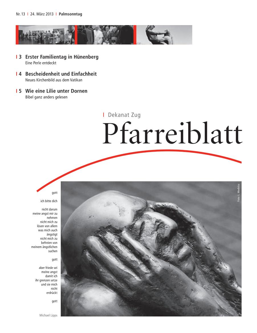 Cover Pfarreiblatt Zug, Nr. 13 2013