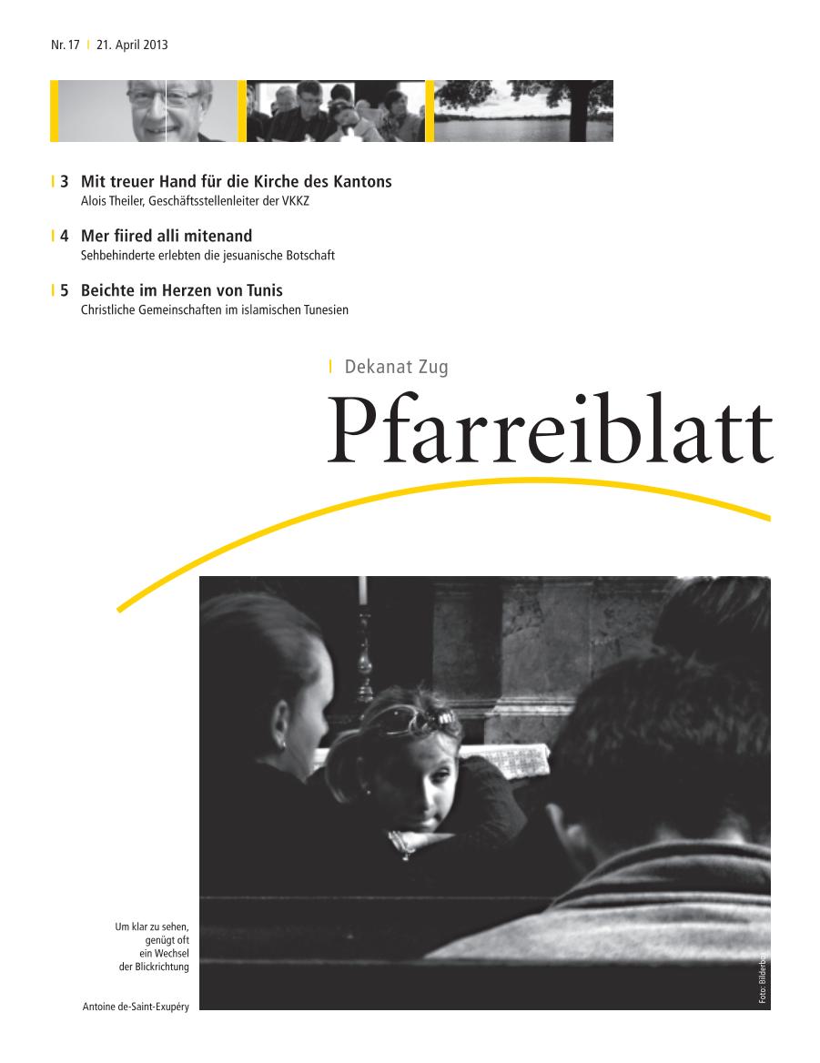 Cover Pfarreiblatt Zug, Nr. 17 2013
