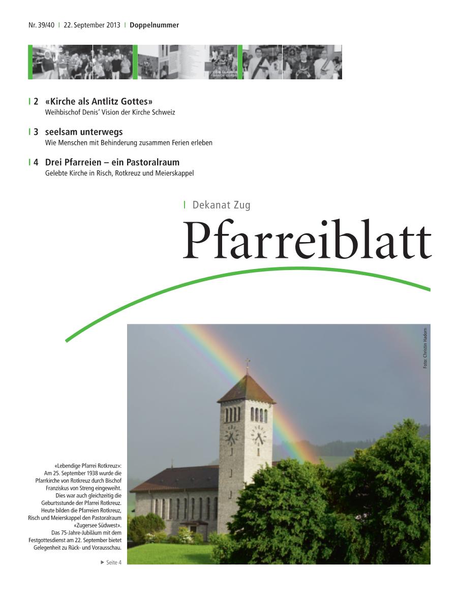 Cover Pfarreiblatt Zug, Nr. 39/40 2013