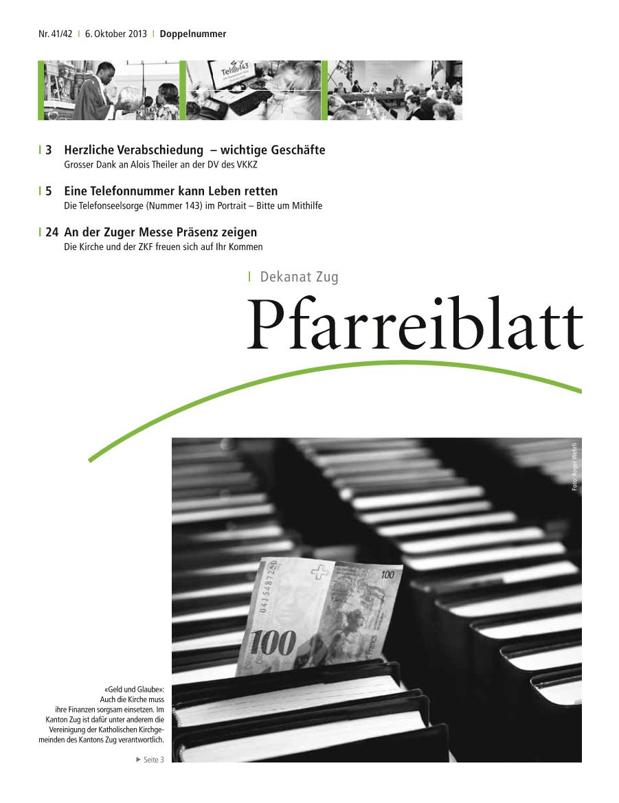 Cover Pfarreiblatt Zug, Nr. 41/42 2013