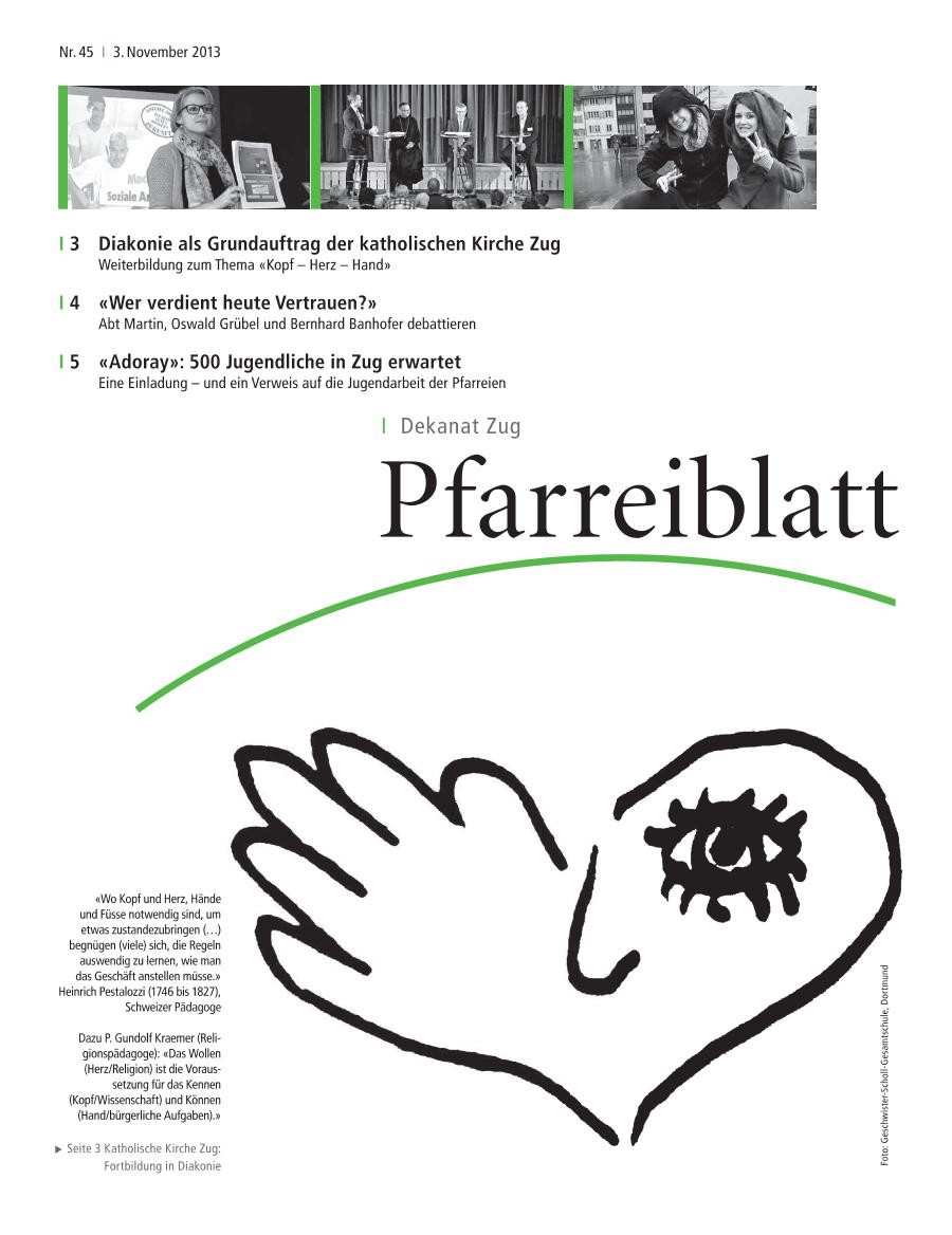 Cover Pfarreiblatt Zug, Nr. 45 2013