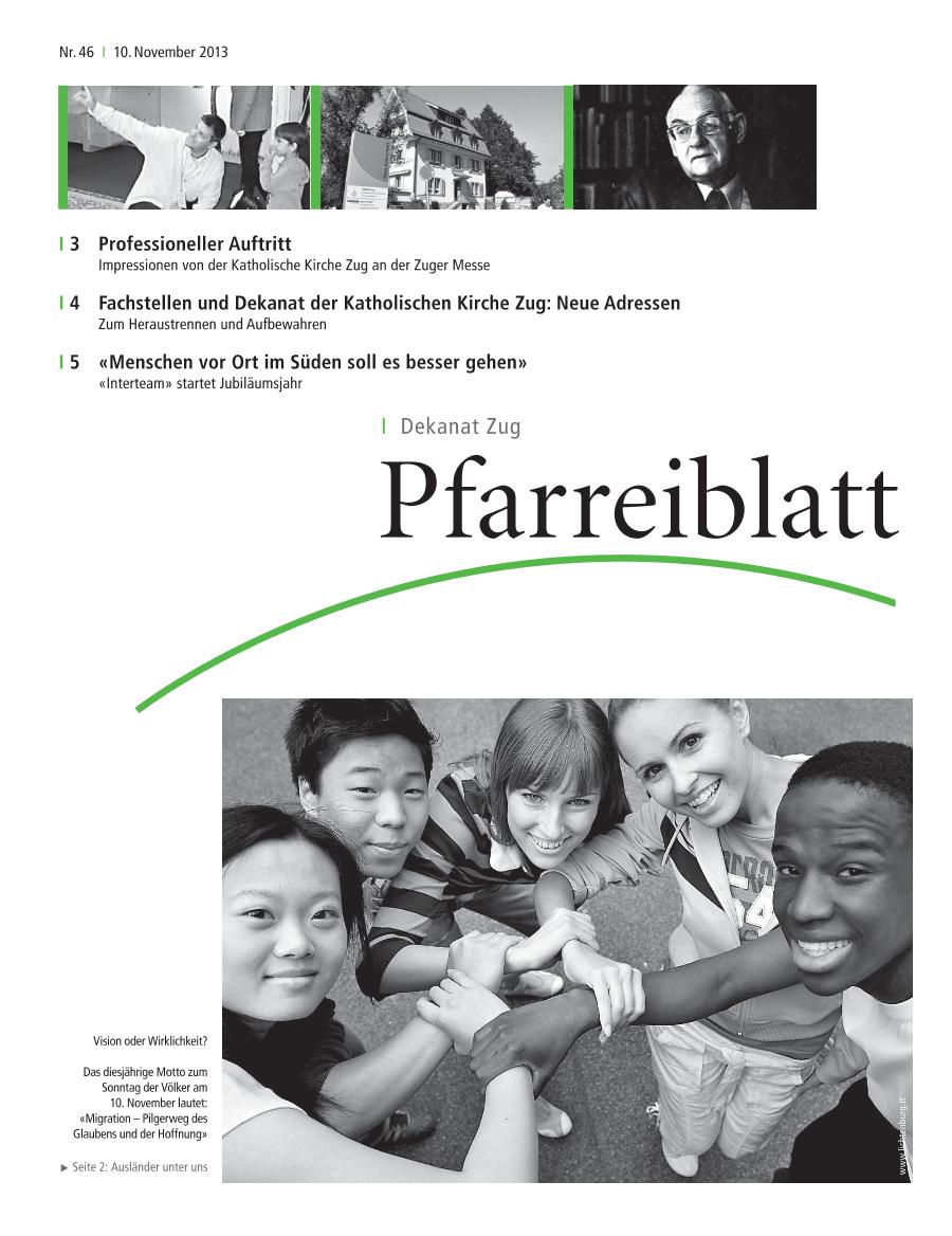 Cover Pfarreiblatt Zug, Nr. 46 2013