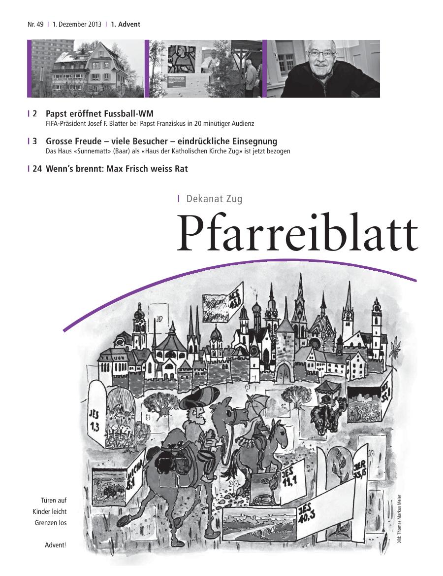 Cover Pfarreiblatt Zug, Nr. 49 2013