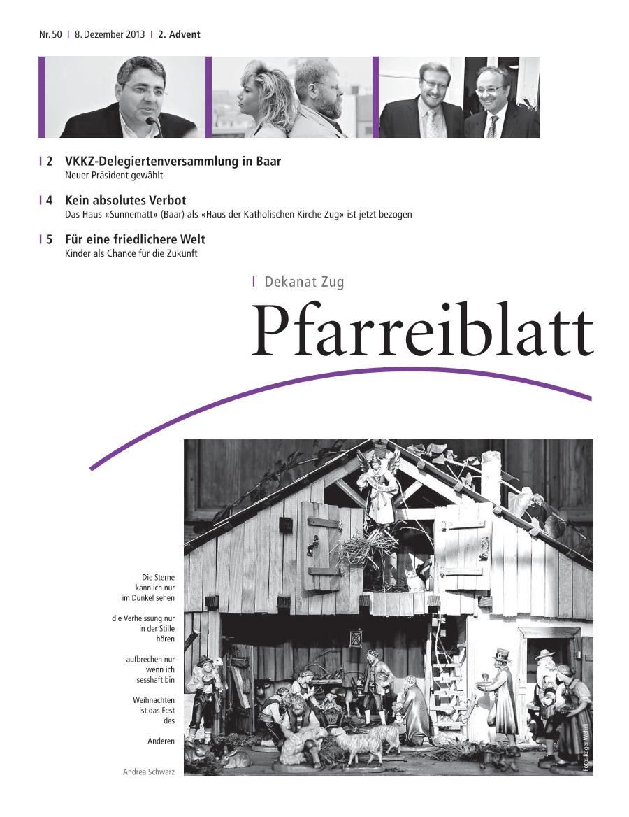 Cover Pfarreiblatt Zug, Nr. 50 2013