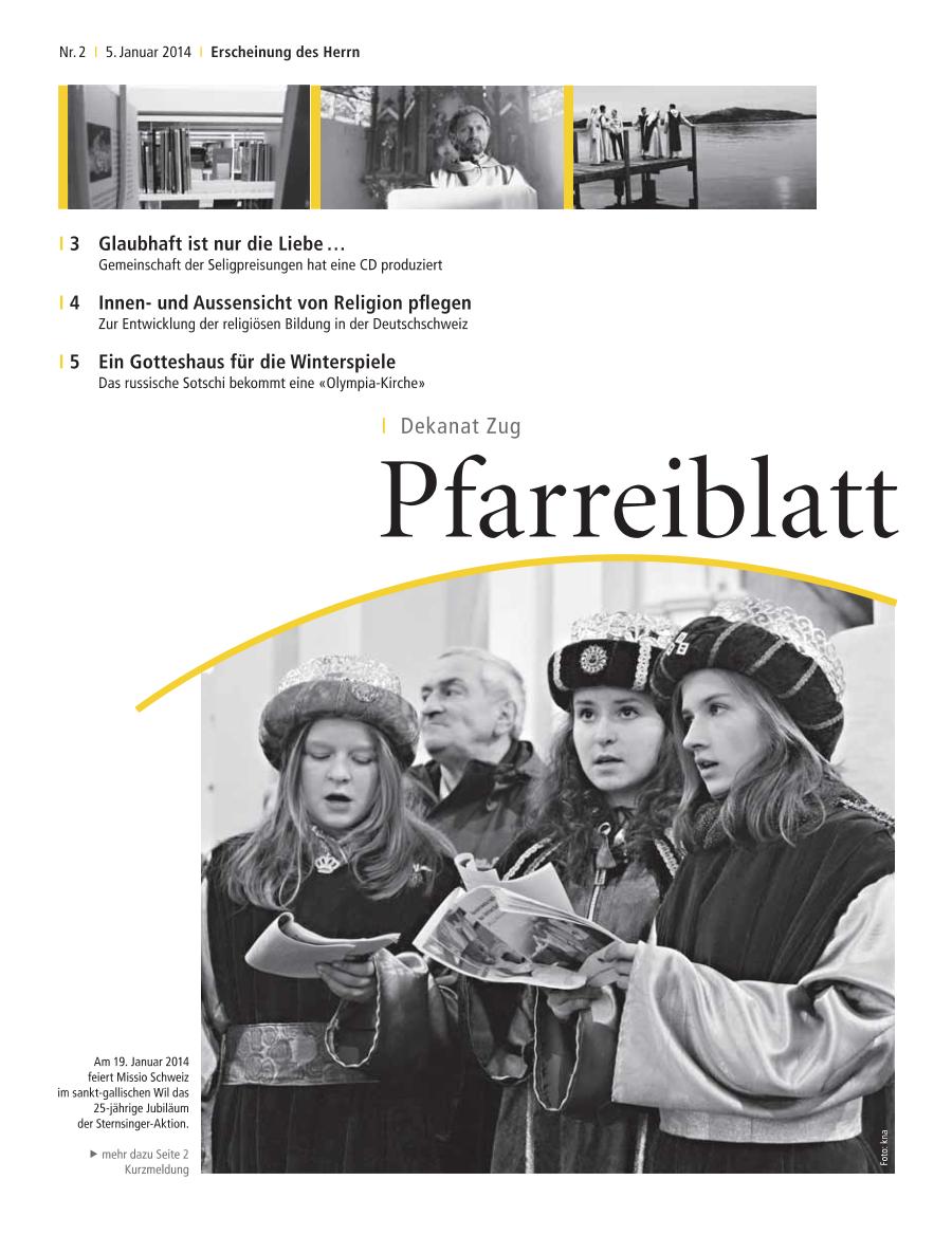Cover Pfarreiblatt Zug, Nr. 02 2014