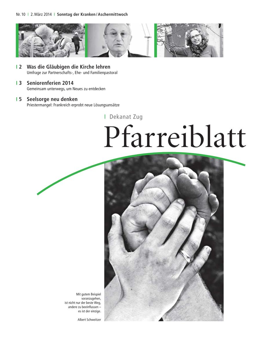Cover Pfarreiblatt Zug, Nr. 10 2014