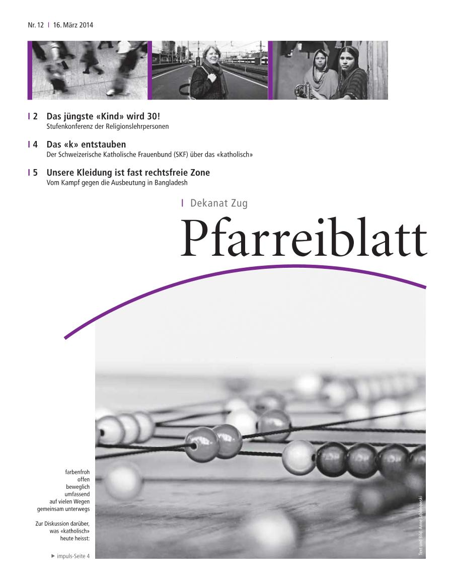 Cover Pfarreiblatt Zug, Nr. 12 2014