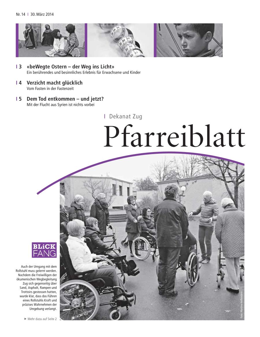 Cover Pfarreiblatt Zug, Nr. 14 2014