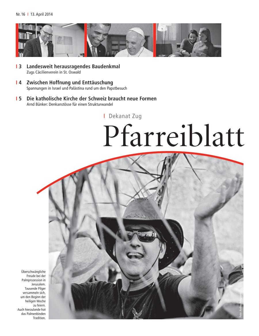 Cover Pfarreiblatt Zug, Nr. 16 2014