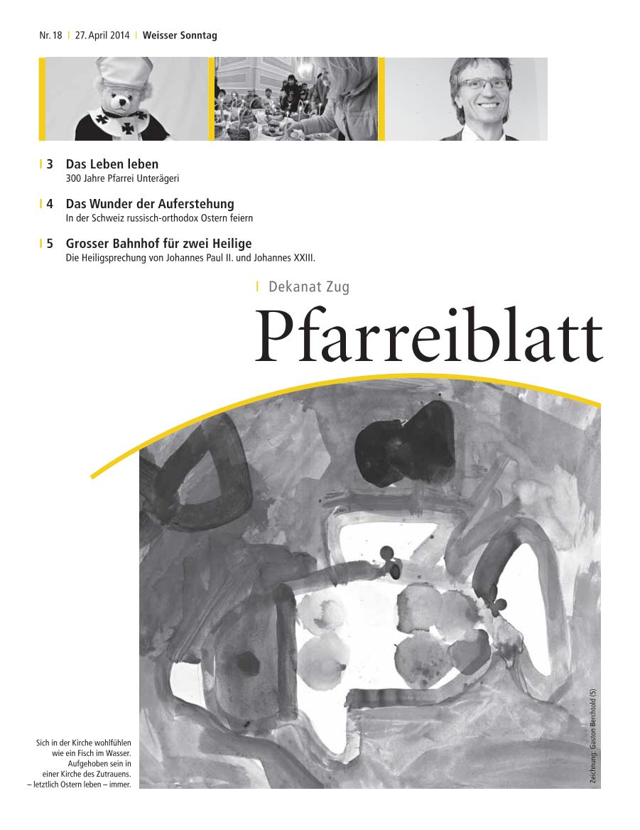 Cover Pfarreiblatt Zug, Nr. 18 2014