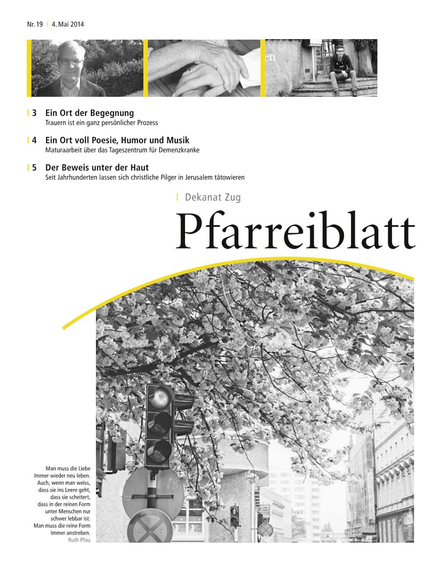 Cover Pfarreiblatt Zug, Nr. 19 2014