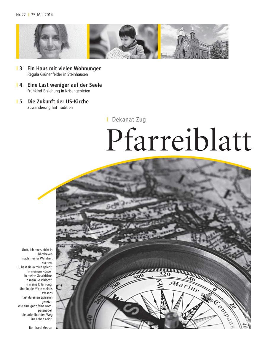 Cover Pfarreiblatt Zug, Nr. 22 2014