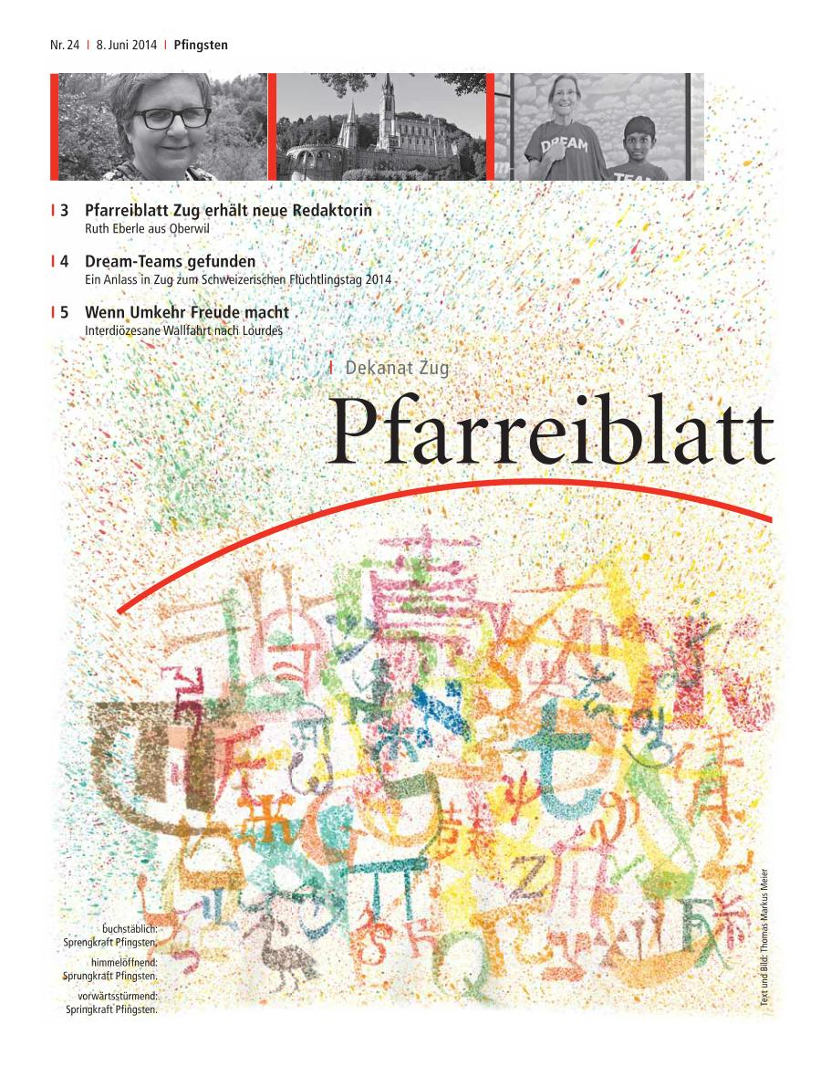 Cover Pfarreiblatt Zug, Nr. 24 2014