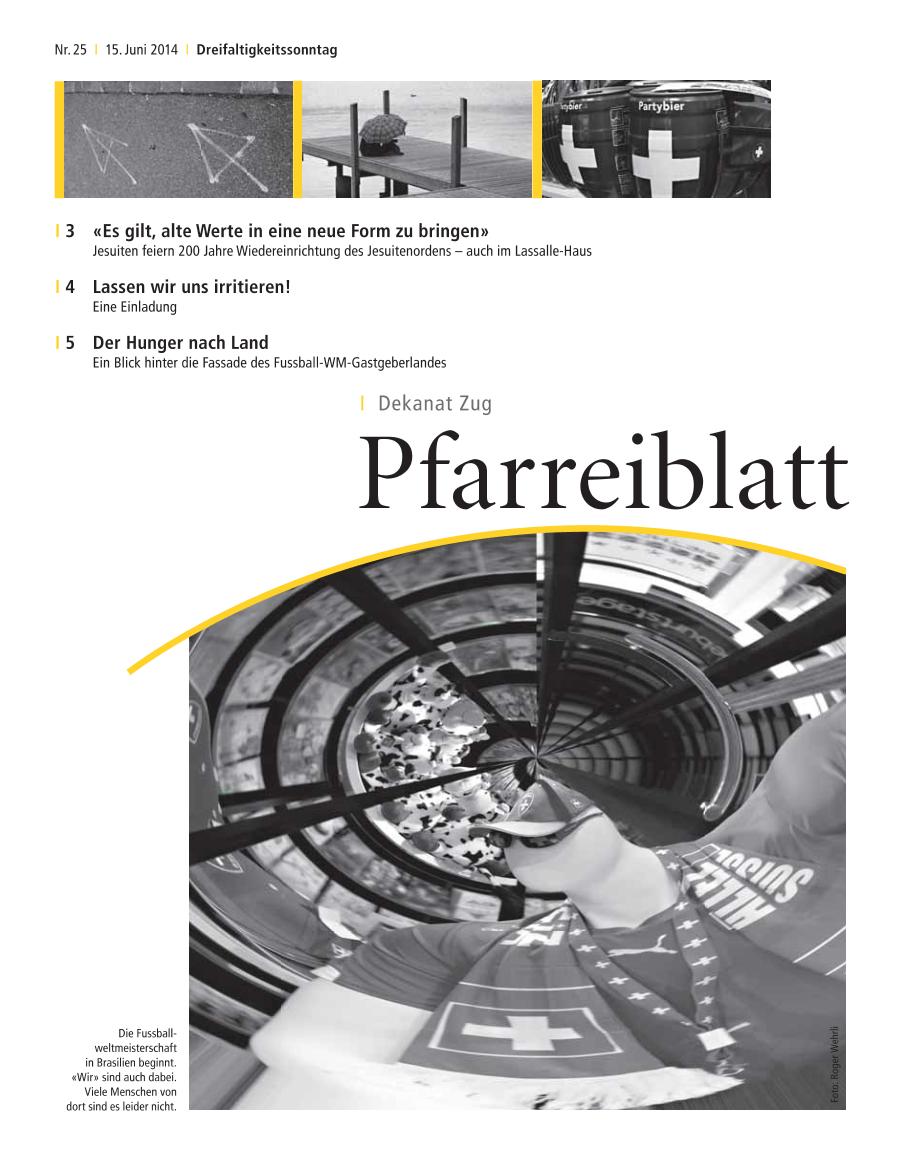 Cover Pfarreiblatt Zug, Nr. 25 2014
