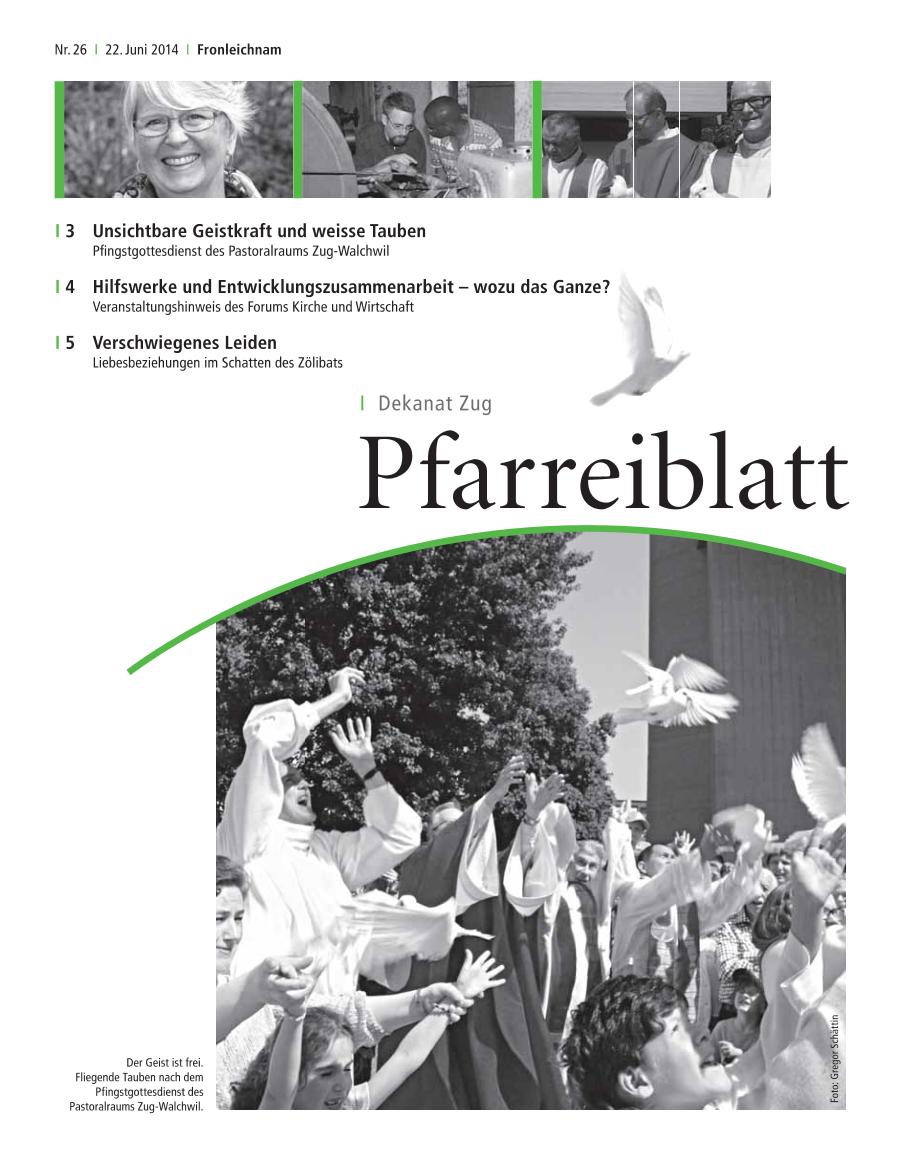 Cover Pfarreiblatt Zug, Nr. 26 2014