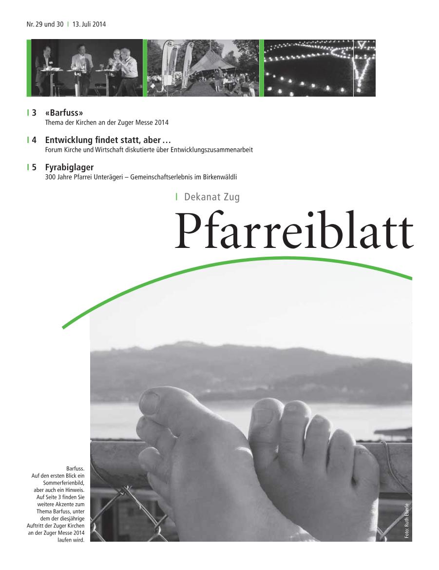 Cover Pfarreiblatt Zug, Nr. 29/30 2014