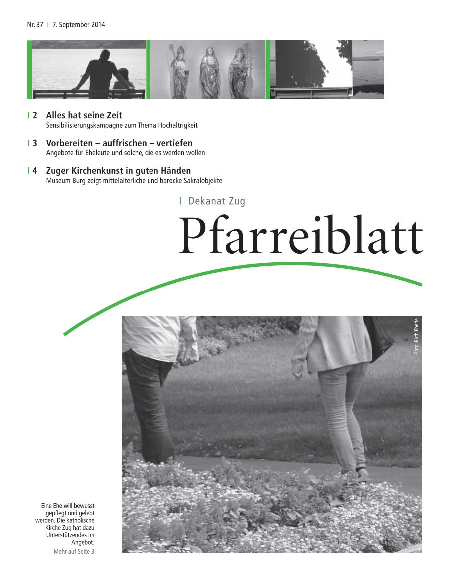 Cover Pfarreiblatt Zug, Nr. 37 2014