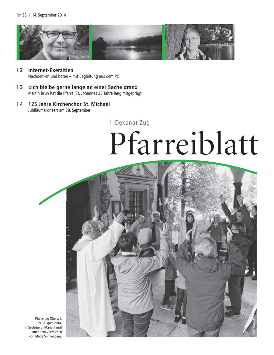 Cover Pfarreiblatt Zug, Nr. 38 2014