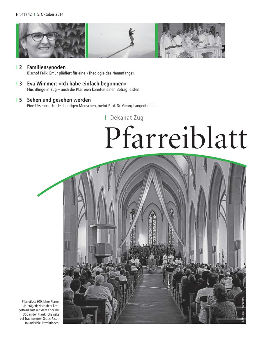 Cover Pfarreiblatt Zug, Nr. 41/42 2014