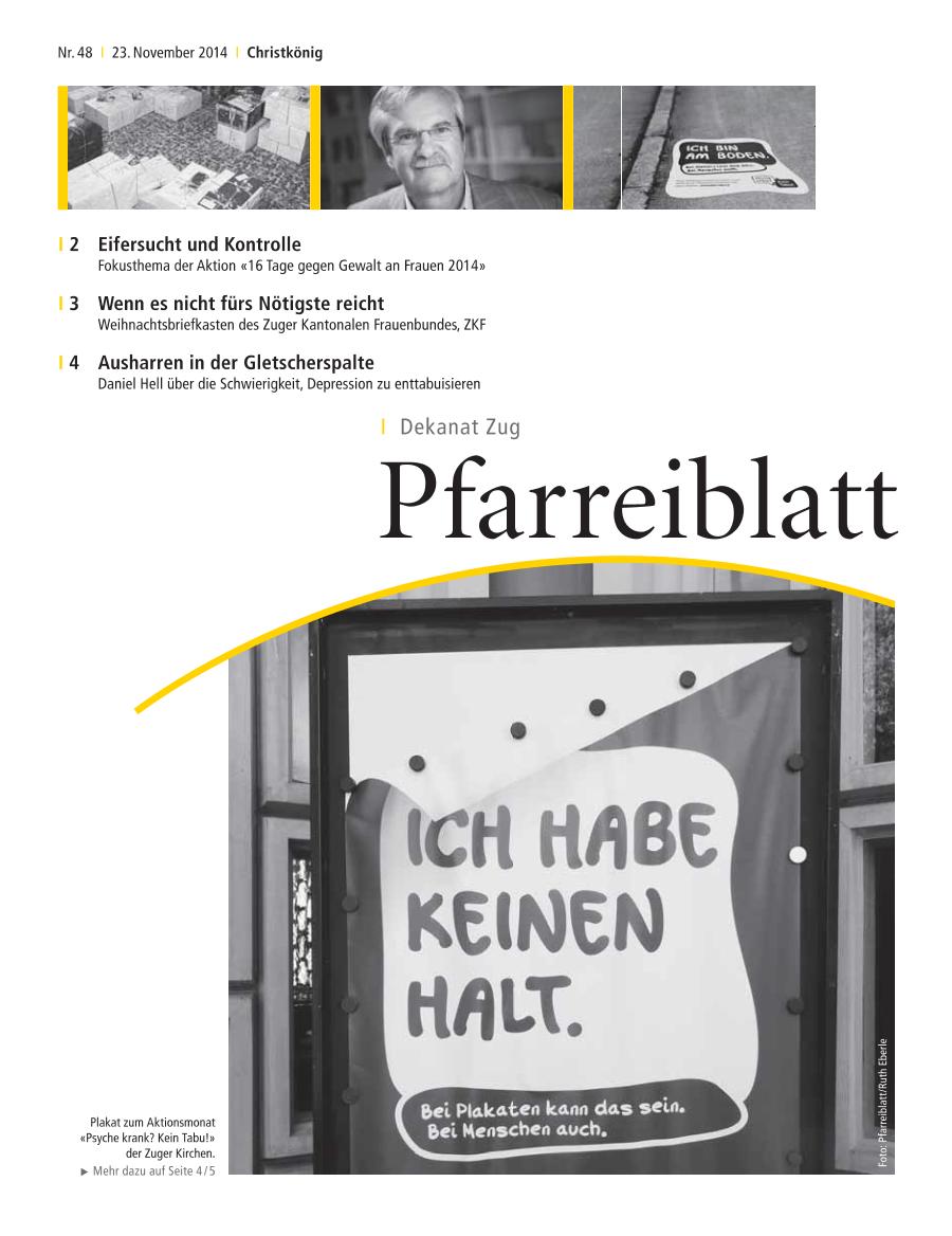 Cover Pfarreiblatt Zug, Nr. 48 2014