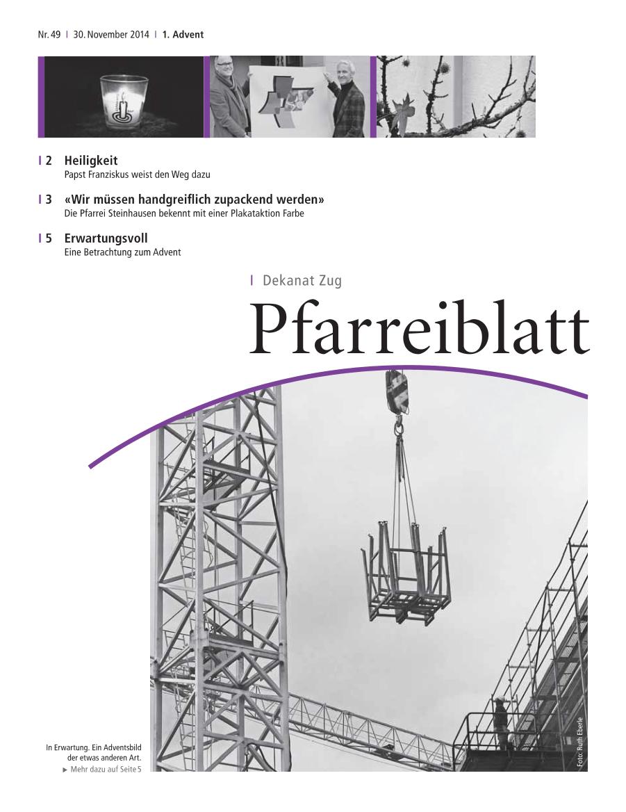 Cover Pfarreiblatt Zug, Nr. 49 2014