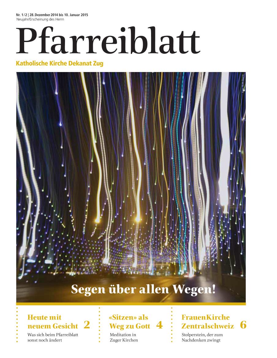 Cover Pfarreiblatt Zug, Nr. 01/02 2015
