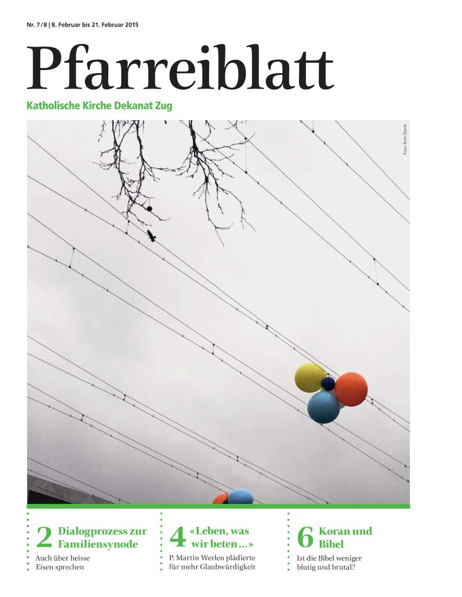 Cover Pfarreiblatt Zug, Nr. 07/08 2015