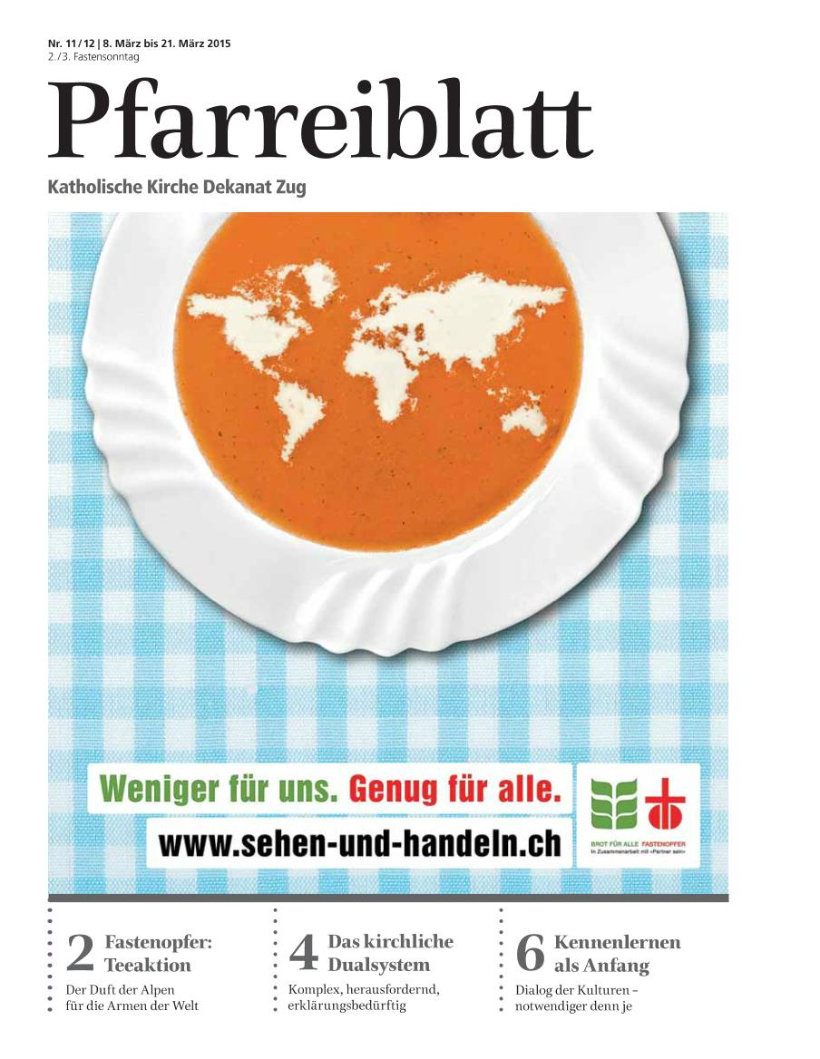 Cover Pfarreiblatt Zug, Nr. 11/12 2015