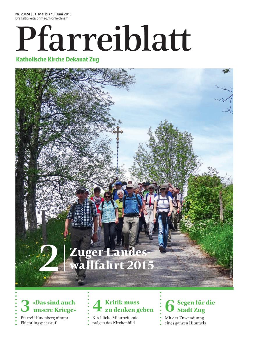 Cover Pfarreiblatt Zug, Nr. 23/24 2015