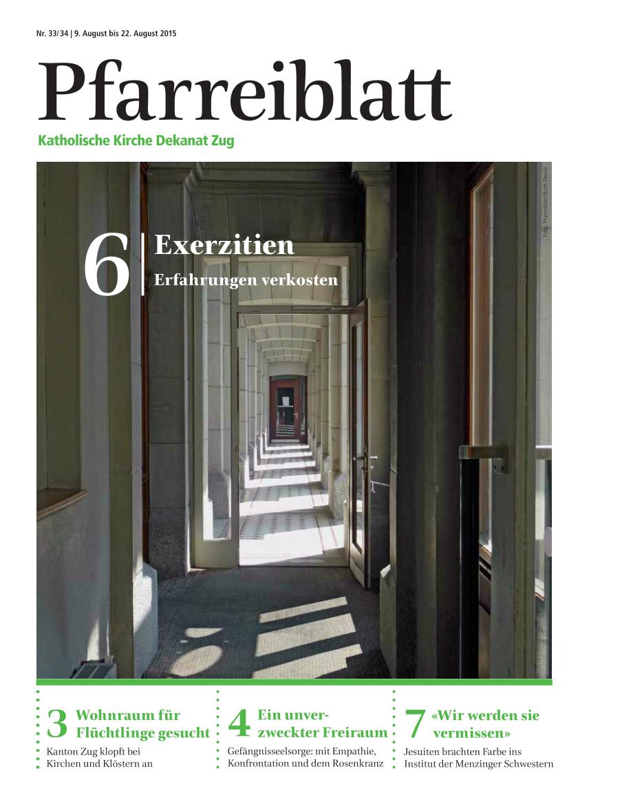 Cover Pfarreiblatt Zug, Nr. 33/34 2015