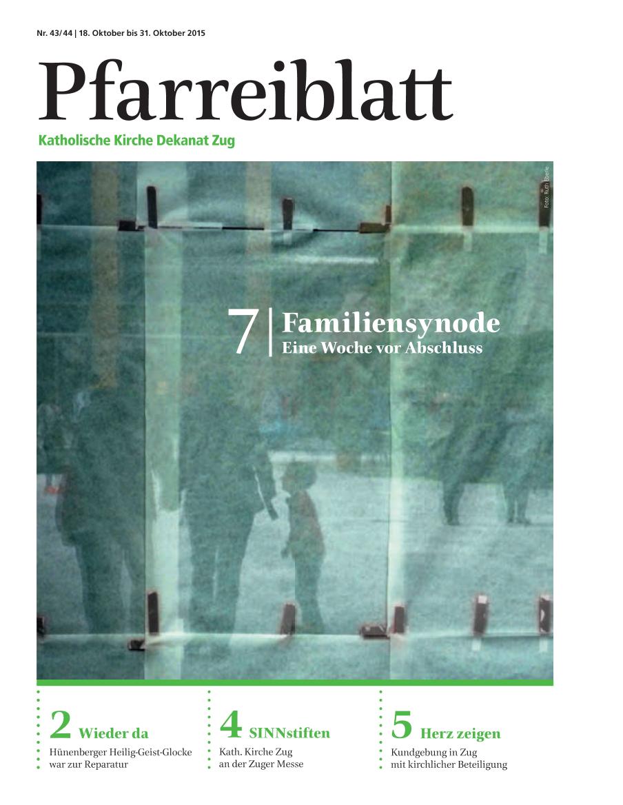 Cover Pfarreiblatt Zug, Nr. 43/44 2015
