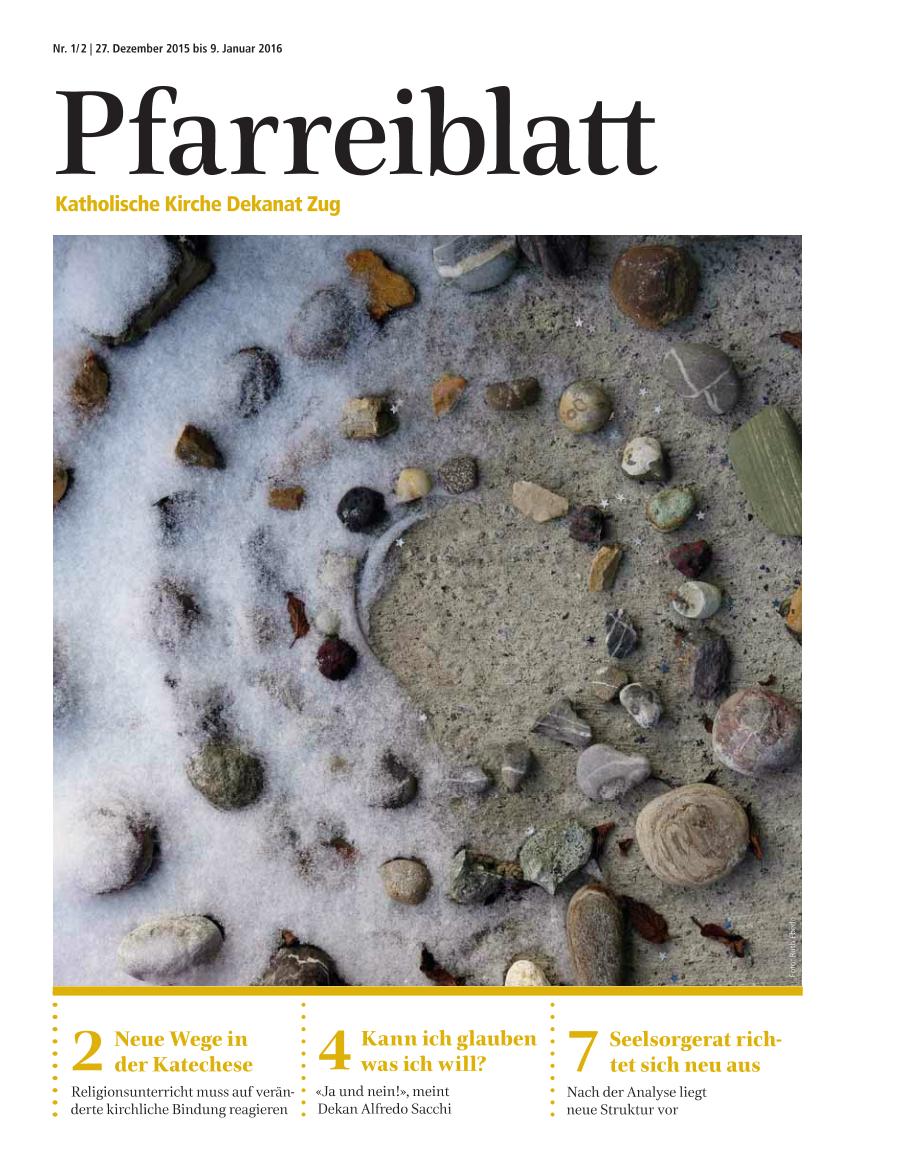 Cover Pfarreiblatt Zug, Nr. 01/02 2016