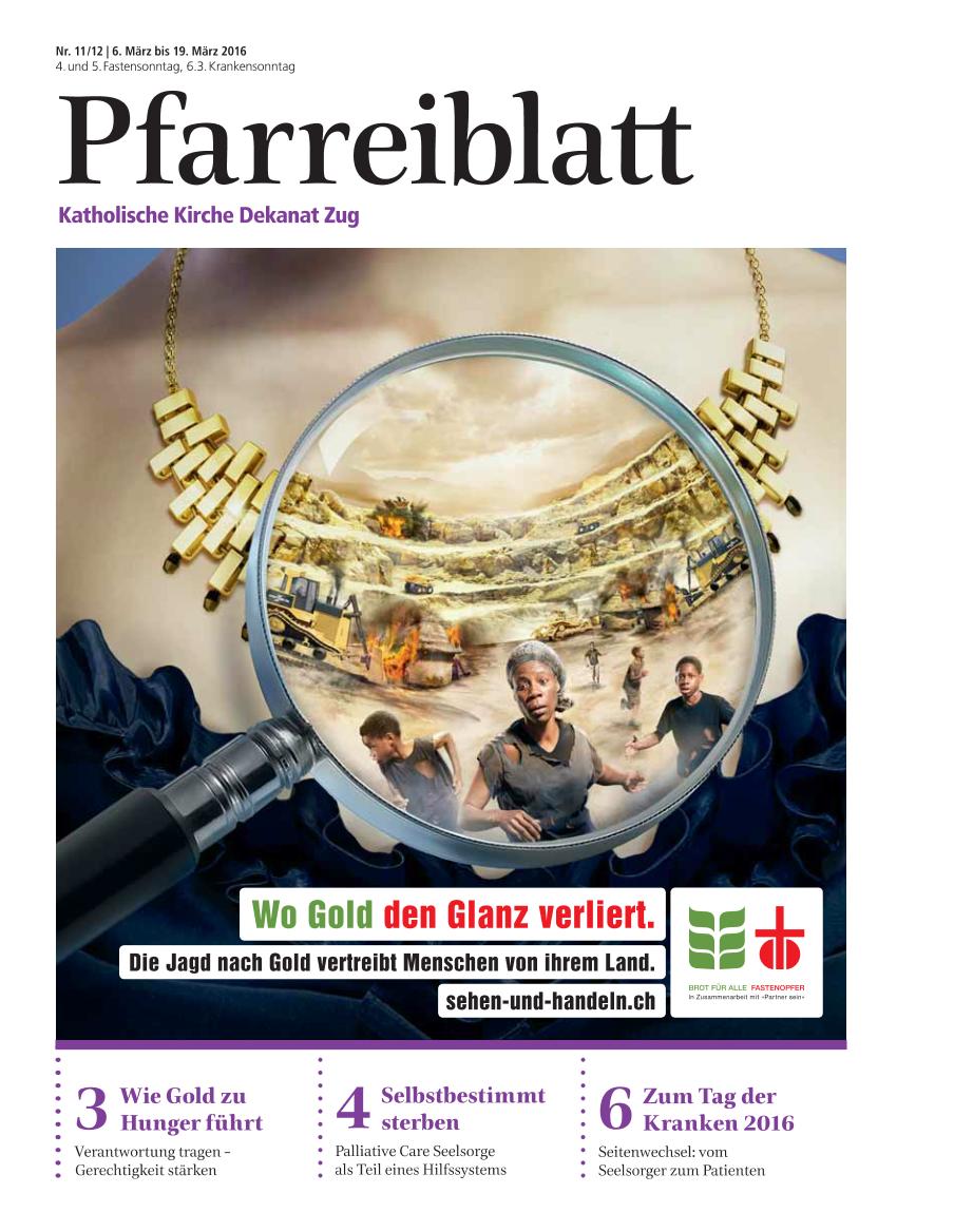 Cover Pfarreiblatt Zug, Nr. 11/12 2016
