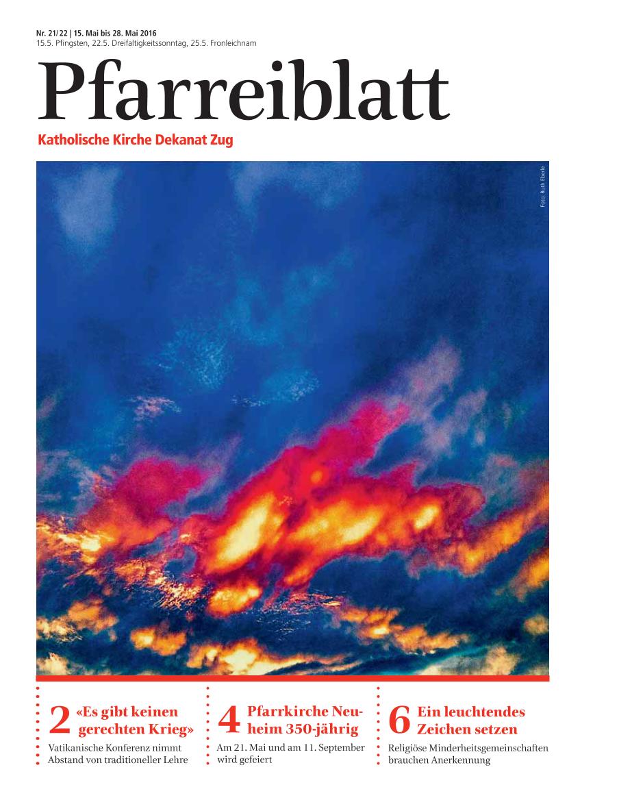 Cover Pfarreiblatt Zug, Nr. 21/22 2016