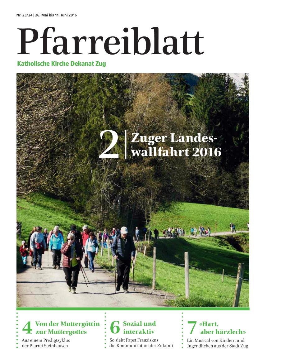 Cover Pfarreiblatt Zug, Nr. 23/24 2016