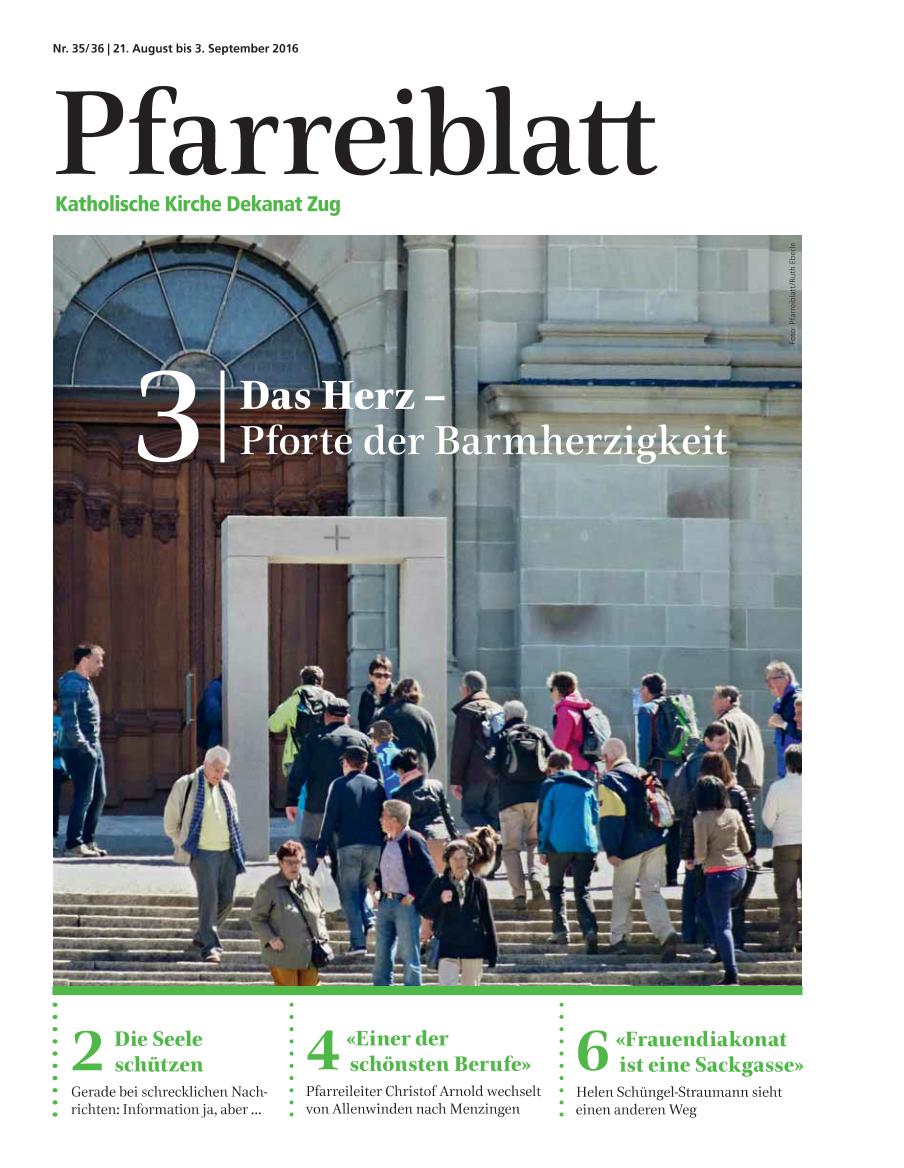 Cover Pfarreiblatt Zug, Nr. 35/36 2016