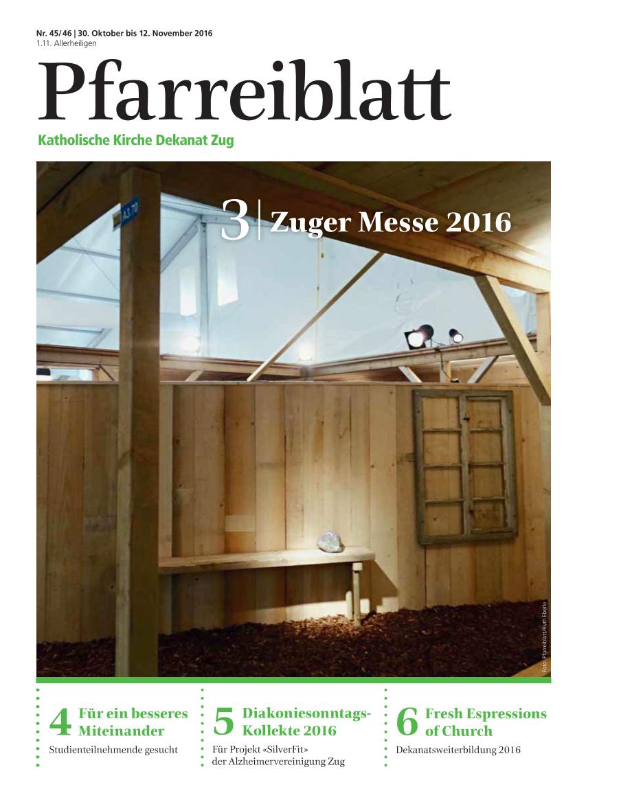 Cover Pfarreiblatt Zug, Nr. 45/46 2016