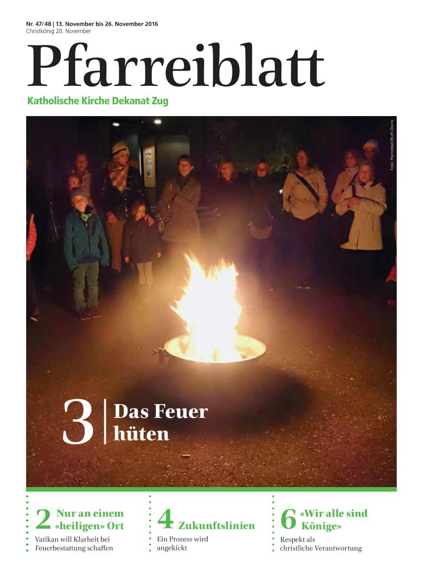 Cover Pfarreiblatt Zug, Nr. 47/48 2016
