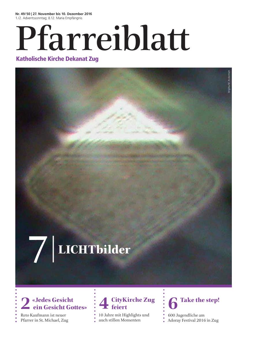 Cover Pfarreiblatt Zug, Nr. 49/50 2016
