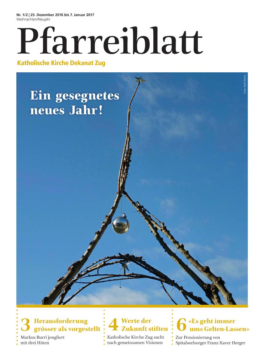 Cover Pfarreiblatt Zug, Nr. 01/02 2017