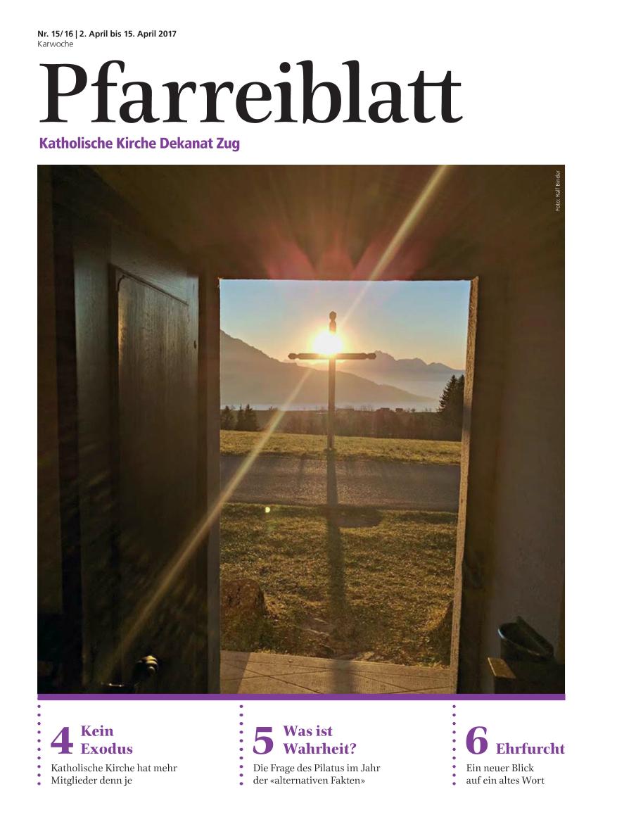 Cover Pfarreiblatt Zug, Nr. 15/16 2017