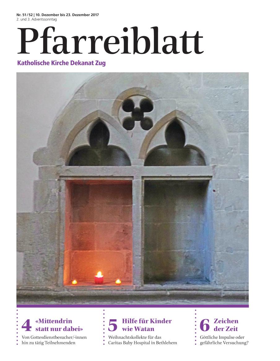 Cover Pfarreiblatt Zug, Nr. 51/52 2017