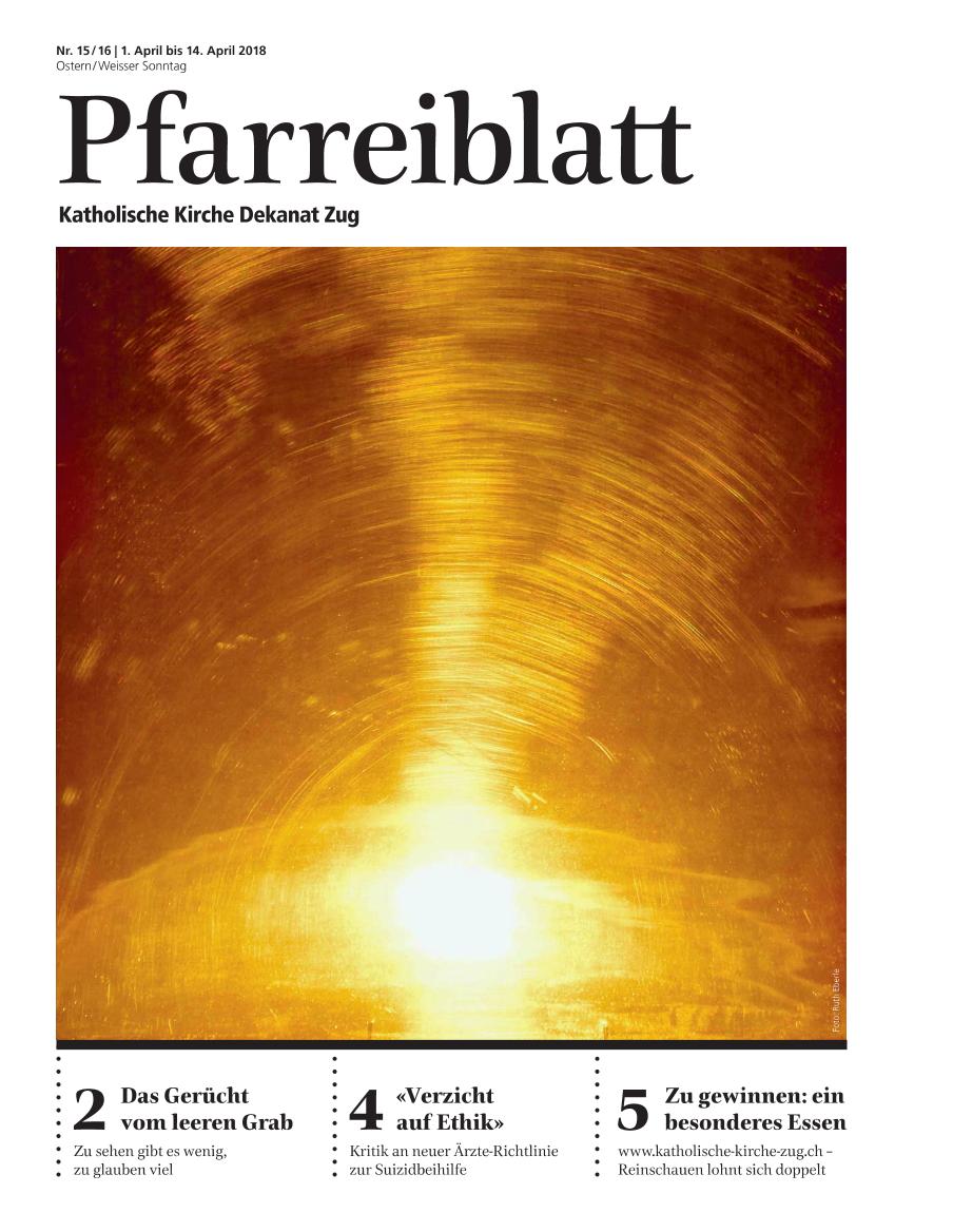 Cover Pfarreiblatt Zug, Nr. 15/16 2018