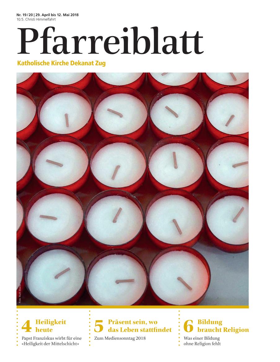 Cover Pfarreiblatt Zug, Nr. 19/20 2018