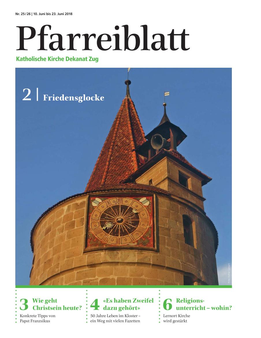 Cover Pfarreiblatt Zug, Nr. 25/26 2018