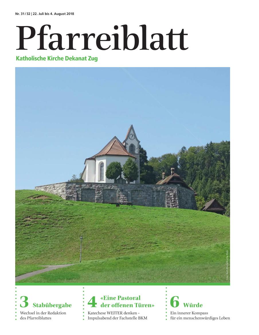 Cover Pfarreiblatt Zug, Nr. 31/32 2018