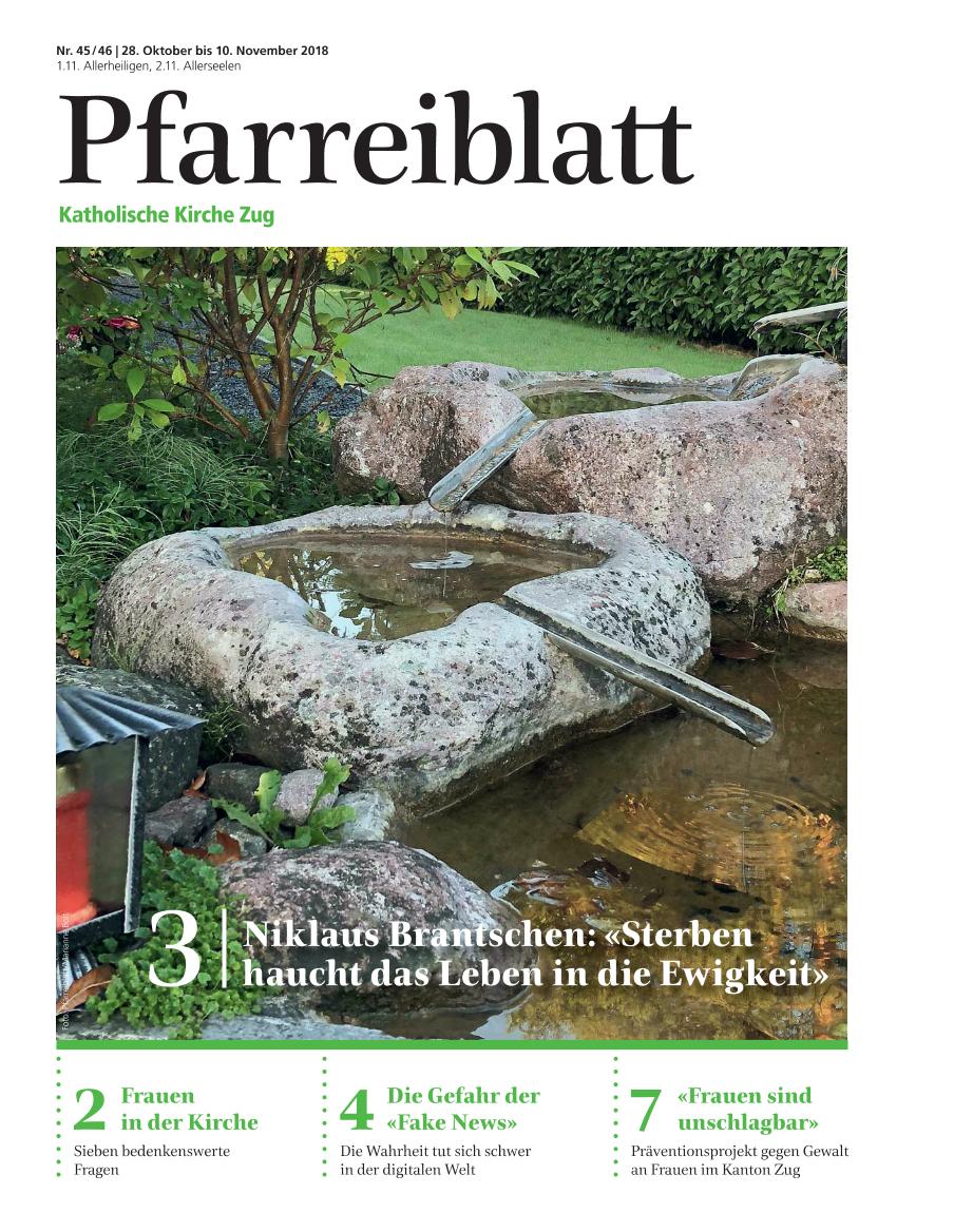 Cover Pfarreiblatt Zug, Nr. 45/46 2018