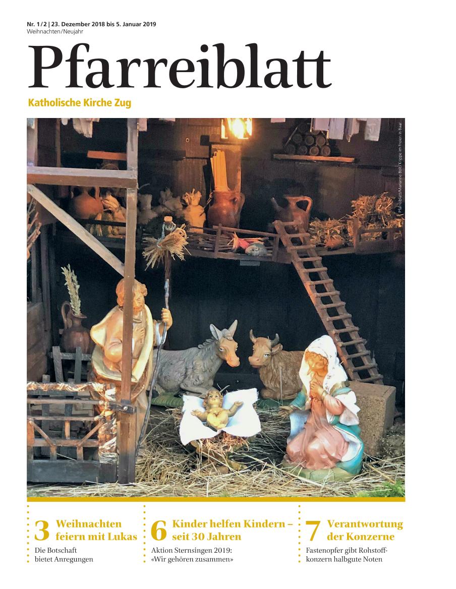 Cover Pfarreiblatt Zug, Nr. 01/02 2019