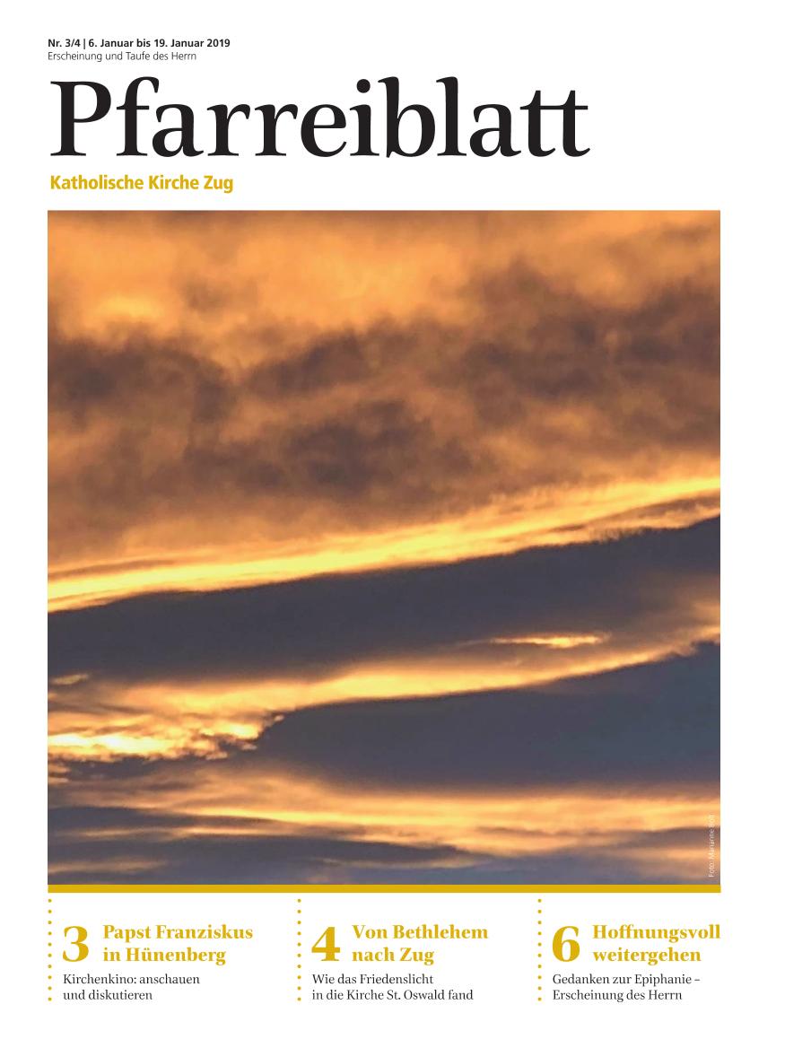 Cover Pfarreiblatt Zug, Nr. 03/04 2019